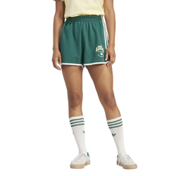 Women's - adidas Originals Varsity Shorts - White/Collegiate Green