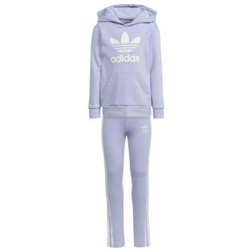 Shop Adidas Originals Girls  Hoodie & Leggings Set In White/purple