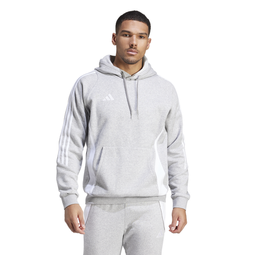 Shop Adidas Originals Mens Adidas Tiro24 Sweat Hoodie In Medium Grey Heather/white