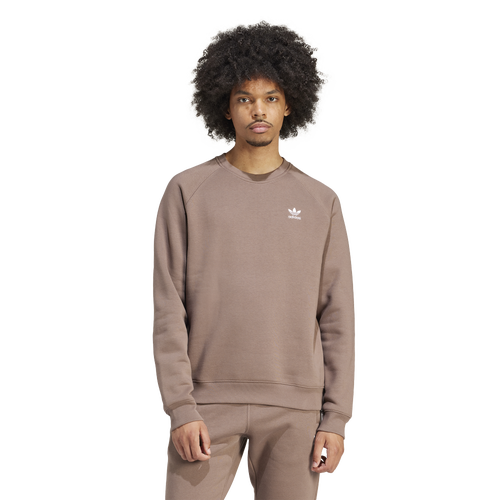 

adidas Originals Mens adidas Originals Trefoil Essentials Crewneck Sweatshirt - Mens Earth Strata/White Size XL