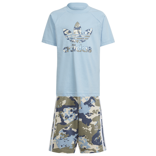 

Boys Preschool adidas Originals adidas Originals Lifestyle Camo Short T-Shirt Set - Boys' Preschool Clear Sky Size 4T