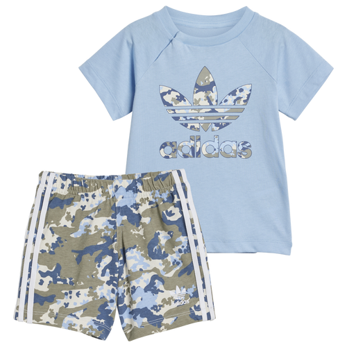 

Boys adidas adidas Lifestyle Camo Short T-Shirt Set - Boys' Toddler Clear Sky Size 12MO