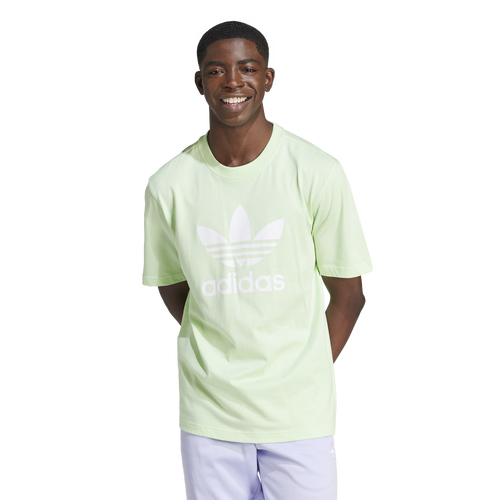 Shop Adidas Originals Mens  Trefoil T-shirt In Semi Green Spark/semi Green Spark