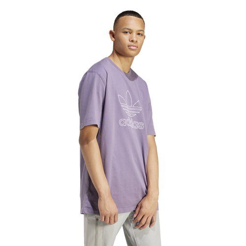 

adidas Originals Mens adidas Originals adicolor Outline Trefoil T-Shirt - Mens Shadow Violet Size L