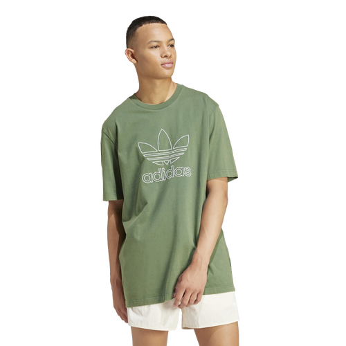 

adidas Originals Mens adidas Originals adicolor Outline Trefoil T-Shirt - Mens Green Oxide Size L