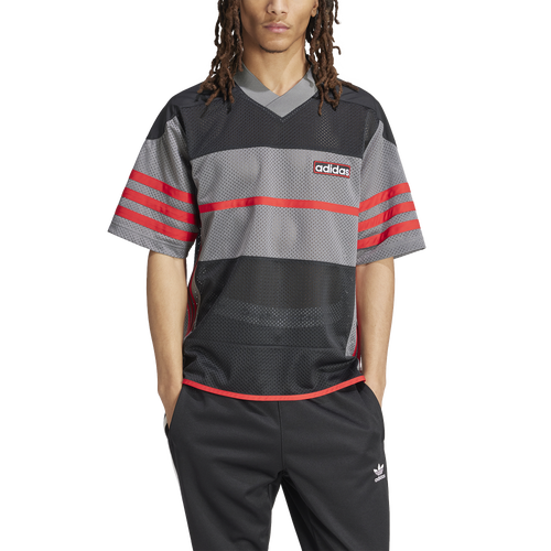 

adidas Originals Mens adidas Originals adicolor adiBreak Lifestyle Mesh Jersey - Mens Black/Grey/Better Scarlet Size M