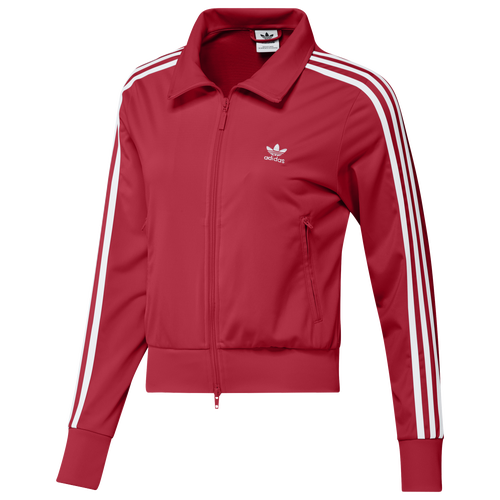 Adidas Originals Womens  Firebird Cropped Track Top In Red/white