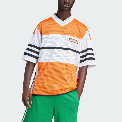 

adidas Originals Mens adidas Originals adicolor adiBreak Lifestyle Mesh Jersey - Mens White/Black/Orange Size M