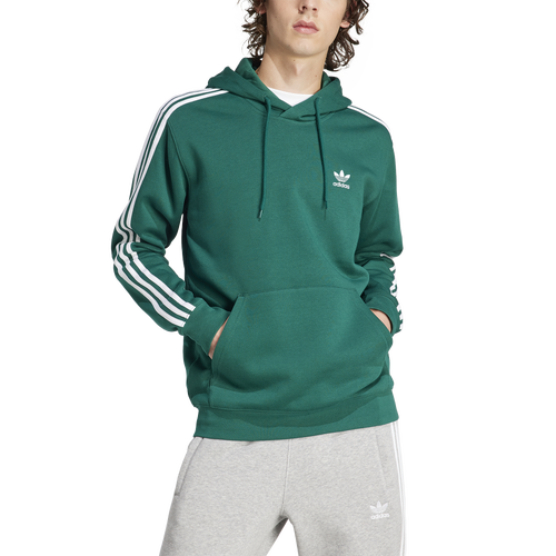 

adidas Originals Mens adidas Originals 3 Stripe Fleece Hoodie - Mens Collegiate Green Size XXL