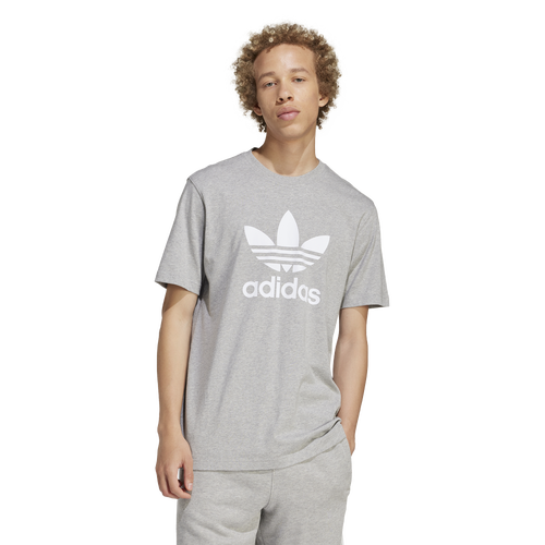 Shop Adidas Originals Mens  Trefoil T-shirt In Medium Grey Heather