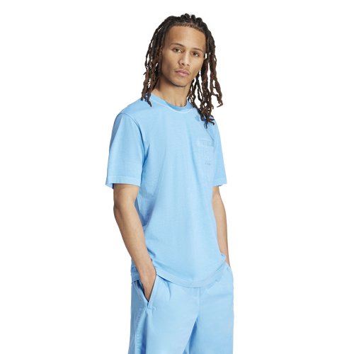 Shop Adidas Originals Mens  Trefoil Essentials+ Lifestyle Dye Pocket T-shirt In Semi Blue Burst