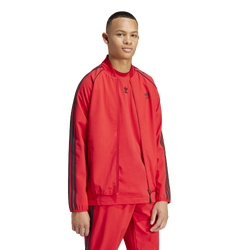 Men's - adidas Originals SST Bonded Jacket - Black/Better Scarlet