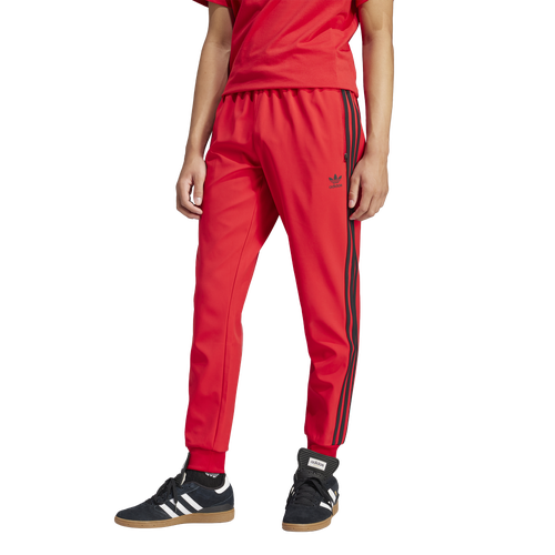 Adidas Originals Sst Bonded Track Pants In Black/red