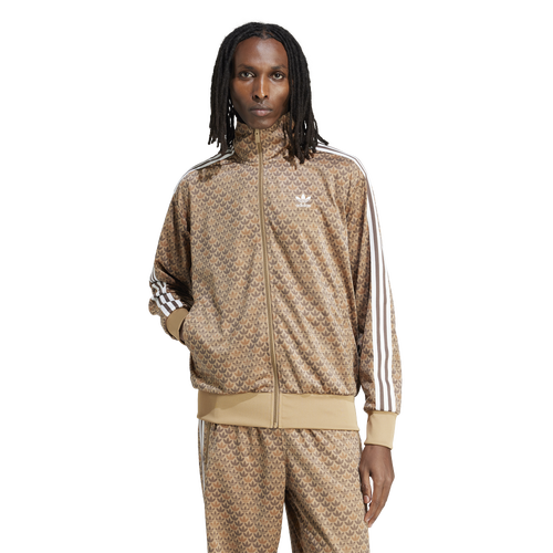 

adidas Originals Mens adidas Originals Firebird Mono Track Top - Mens Brown/White Size M