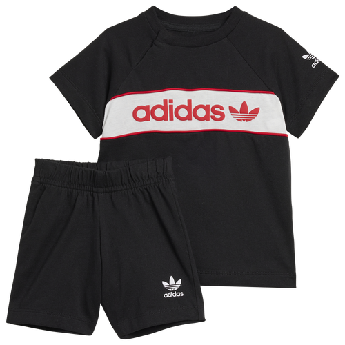  - adidas Originals NY T-Shirt & Shorts Set - Black/Red White