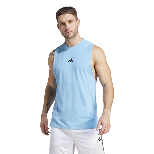 

adidas Mens adidas Designed for Training Workout Tank Top - Mens Semi Blue Burst Size XL