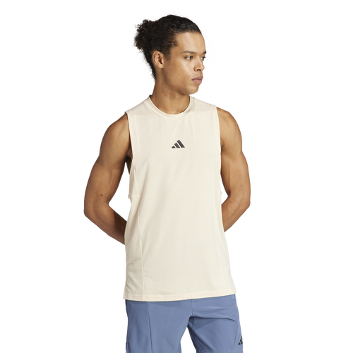 

adidas Mens adidas Designed for Training Workout Tank Top - Mens Crystal Sand Size M
