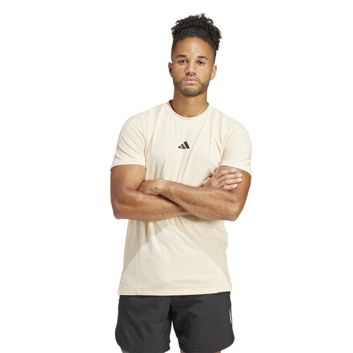 

adidas Mens adidas Designed for Training Workout T-Shirt - Mens Crystal Sand Size M