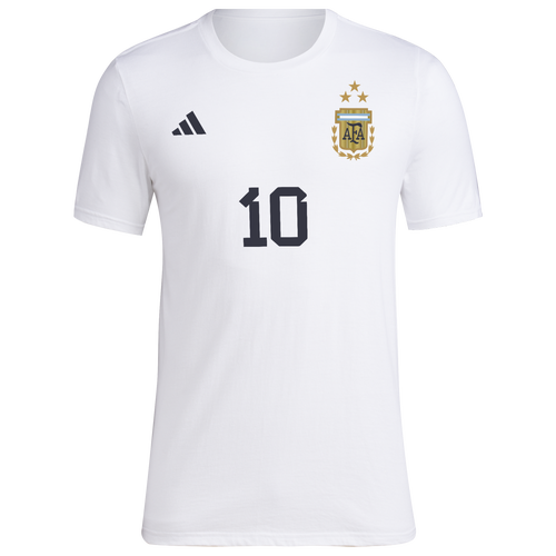 

adidas Mens adidas ARG Messi T-Shirt - Mens White Size XXL