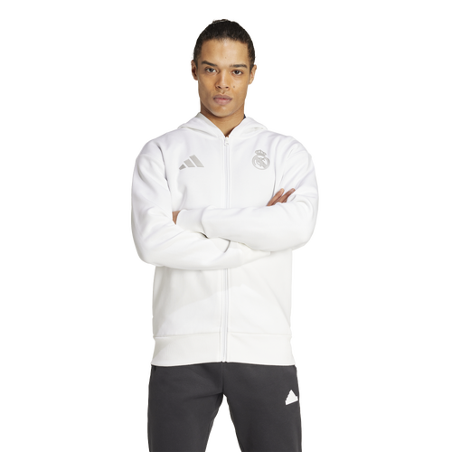 

adidas Mens adidas Real Madrid Anthem Jacket - Mens White Size XL