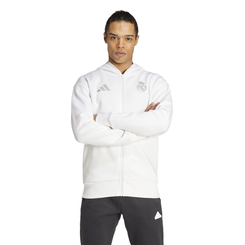 Shop Adidas Originals Mens Adidas Real Madrid Anthem Jacket In White