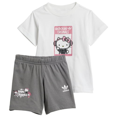 

adidas Originals adidas Originals Hello Kitty T-Shirt & Shorts Set - Girls' Toddler White/Grey Size 3T