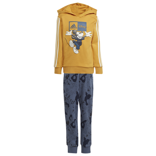 Shop Adidas Originals Boys Adidas Disney Mickey Mouse Hoodie And Jogger Set In Preloved Yellow/off White