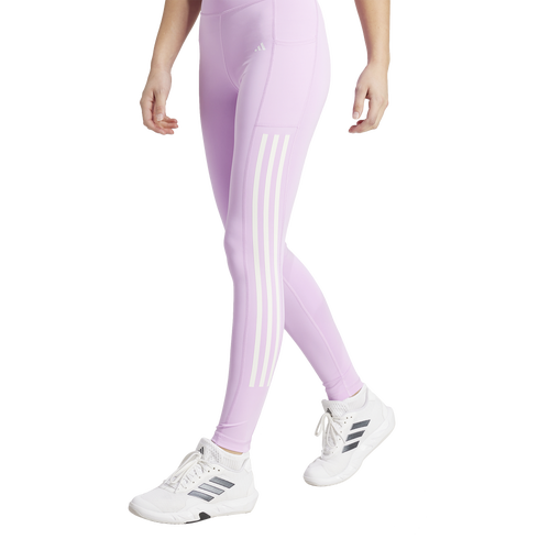 Adidas Originals Womens Adidas Optime 3-stripes Full-length Leggings In Bliss Lilac