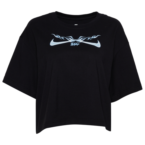  - Nike NSW Essential S2K Crop T-Shirt - Black/Blue