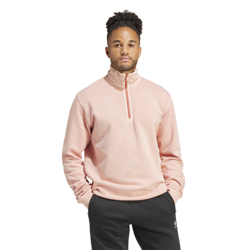 

adidas Originals Mens adidas Originals Trefoil Essentials+ Lifestyle Dye Half-Zip Crew - Mens Wonder Clay Size XL