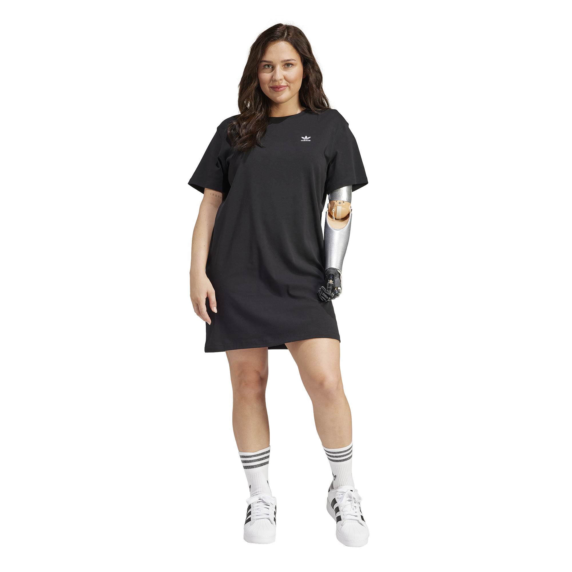 Adidas originals high neck tunic dress with trefoil logo online