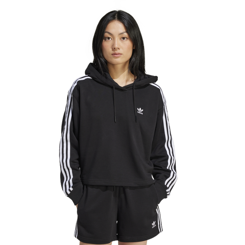 

adidas Originals Womens adidas Originals adicolor 3-Stripes Short Hoodie - Womens Black Size S