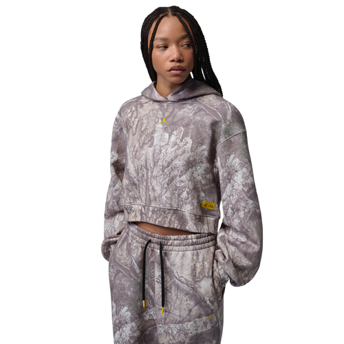  - Jordan Brooklyn Fleece Md Crop Po Rlt - Bright Citron/White