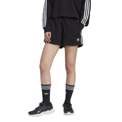 Adidas Originals Womens  3-stripes Ft Shorts In Black