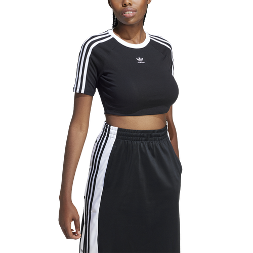 

adidas Originals Womens adidas Originals 3 Stripe Baby T-Shirt - Womens White/Black Size XS