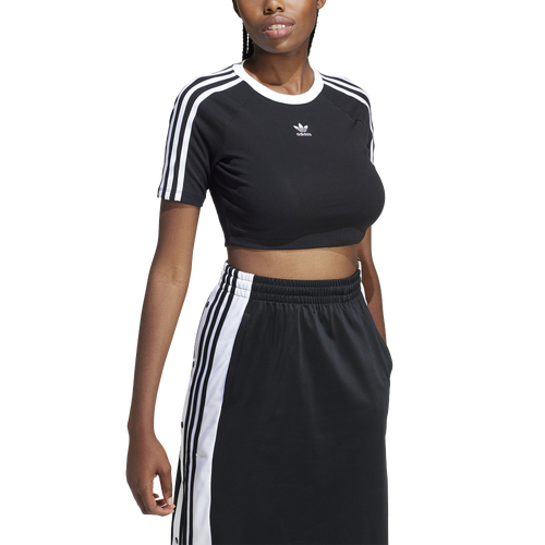 

adidas Originals Womens adidas Originals 3 Stripe Baby T-Shirt - Womens White/Black Size S