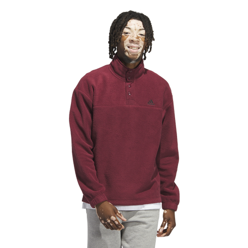 

adidas Mens adidas Polar Fleece Pullover - Mens Shadow Red Size L