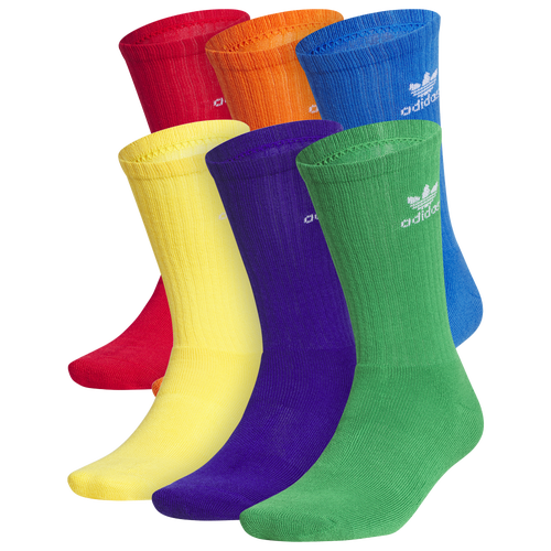 

adidas Originals Mens adidas Originals Trefoil Brights 6-Pack Crew Socks - Mens Yellow/Green/Purple Size L