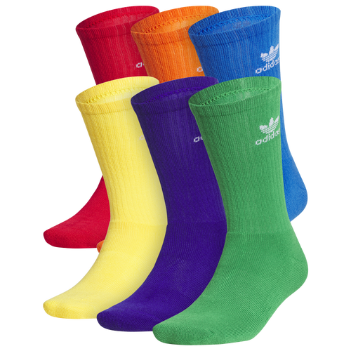  - adidas Originals Trefoil Brights 6-Pack Crew Socks - Yellow/Green Purple