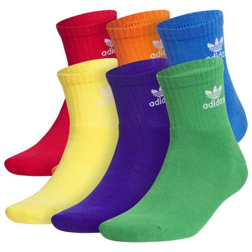 

adidas Originals Mens adidas Originals Trefoil Brights 6-Pack Quarter Socks - Mens Green/Yellow/Purple Size L