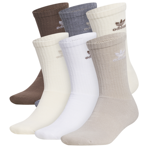  - adidas Originals Trefoil 6 Pack Crew Socks - Earth Strata/Wonder Beige White