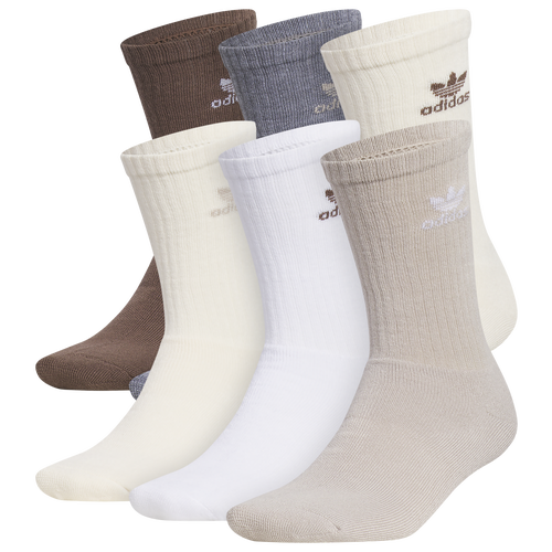 

adidas Originals Mens adidas Originals Trefoil 6 Pack Crew Socks - Mens Wonder Beige/Earth Strata/Wonder White Size L