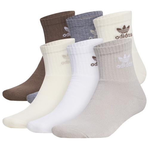 Shop Adidas Originals Mens  Trefoil 6 Pack Quarter Socks In Wonder Beige/wonder White/earth Strata