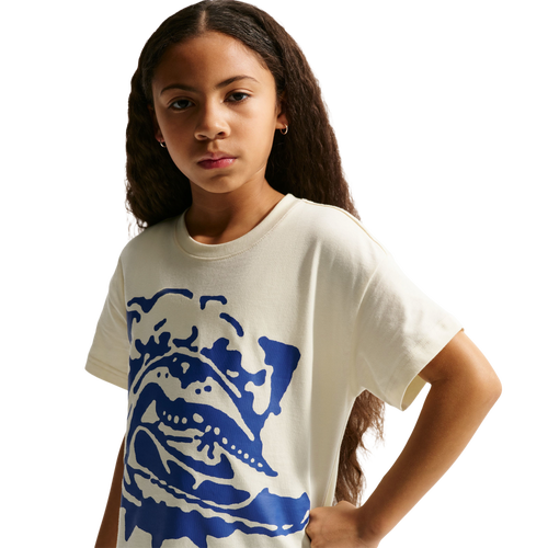 Nike Kids' Sportswear Shoe Dog M90 Graphic T-Shirt, Small, Coconut Milk