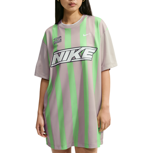  - Nike Striped Jersey Mini Dress - Cream Ii/White Illusion Green