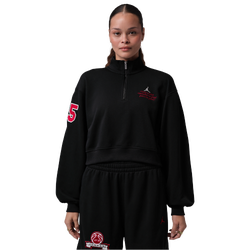 Women's - Jordan Brooklyn Fleece FT Qz GFX Crop - Sail/Black