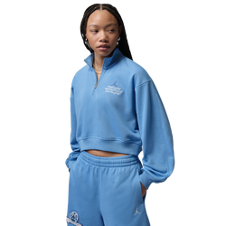 Women's - Jordan Brooklyn Fleece FT Qz GFX Crop - Blue Beyond/True Blue