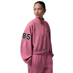 Women's - Jordan Brooklyn Fleece FT Qz GFX Crop - Desert Berry/Sail