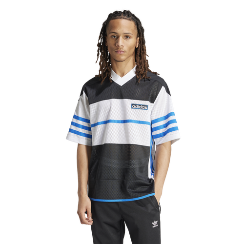 Shop Adidas Originals Mens  Adicolor Adibreak Lifestyle Mesh Jersey In Black/bluebird