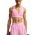Nike Dri-FIT Indy Strappy Bra - Women's Black/Pink Rise